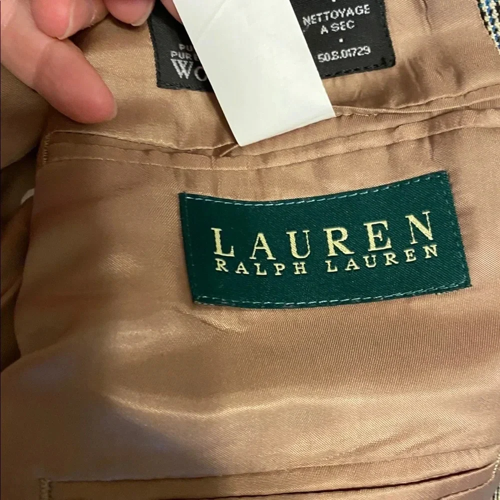 Lauren Ralph Lauren Sport Coat 100% Wool Plaid Houndstooth
